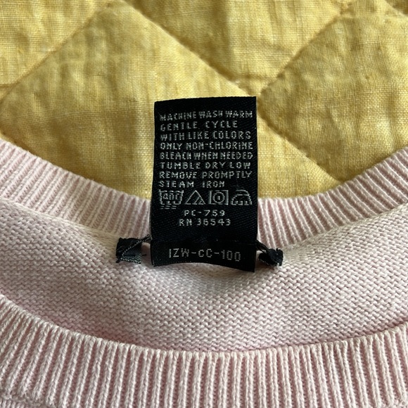 Vintage Izod Argyle Cotton Pullover Crewneck Preppy Light Pink Sweater Size L - Picture 4 of 6